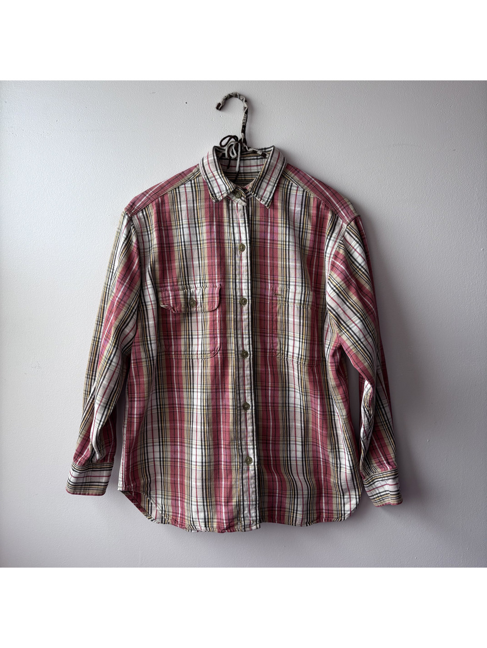 Calvin Klein Weathered American Classic Plaid Button-Up Shirt Size S